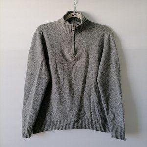 Enya Mantanani Womens Gray 1/4 Zip Wool Long Sleeve Pullover Sweater Size M